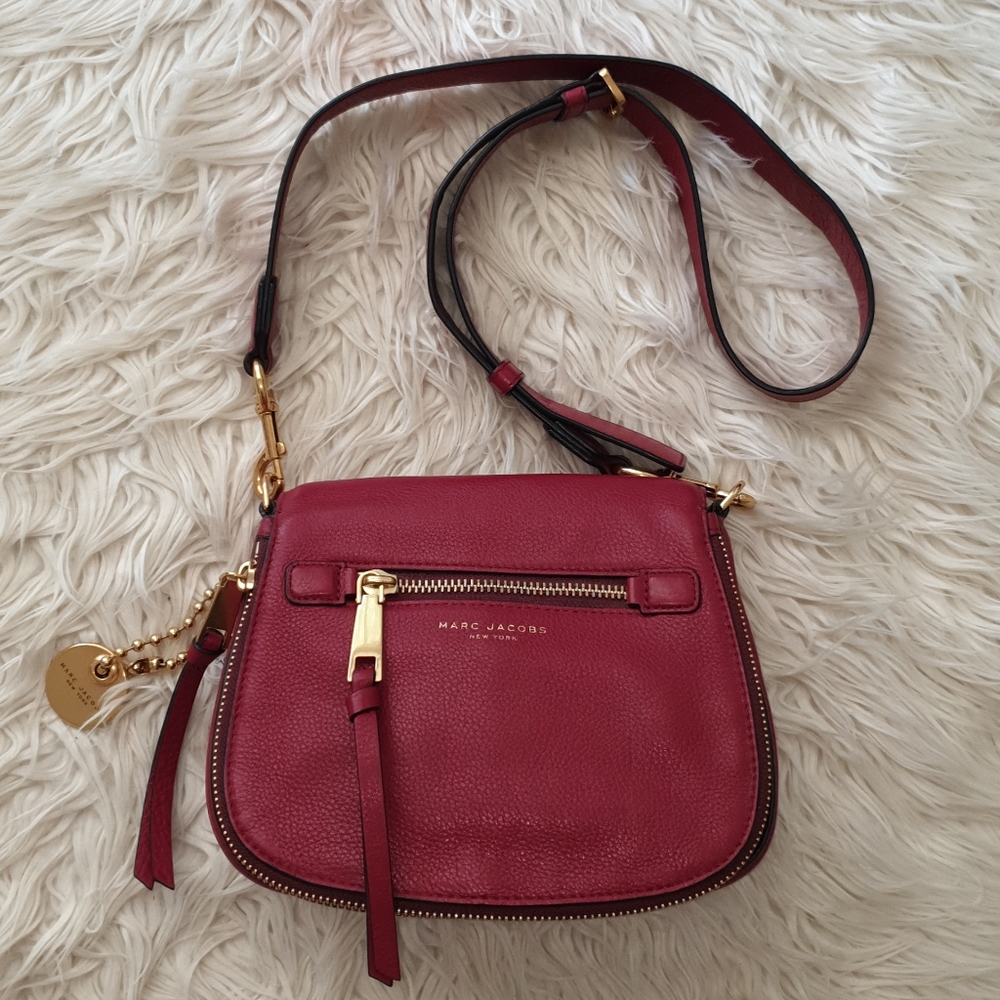 MARC JACOBS Recruit Saddle Bag- Peppled Leather